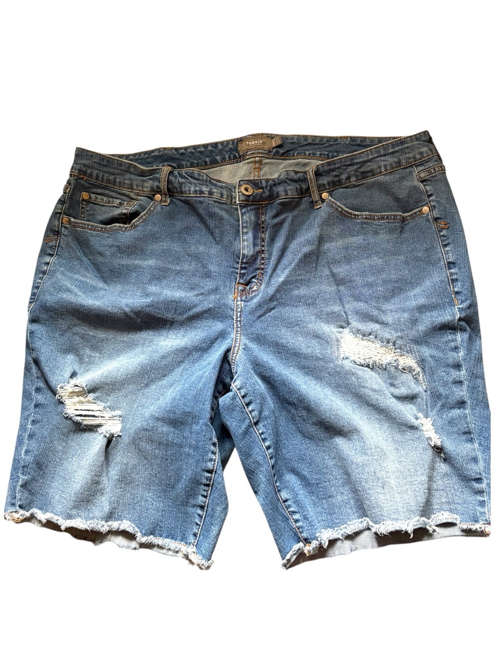 Torrid 9” Distressed Denim Shorts